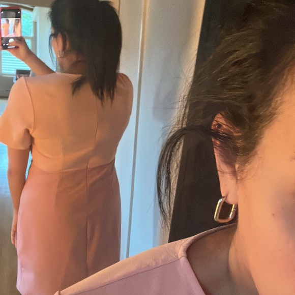 NWT Saturday Club dress-pink on pink color block with pleating details-US Large - Picture 9 of 12